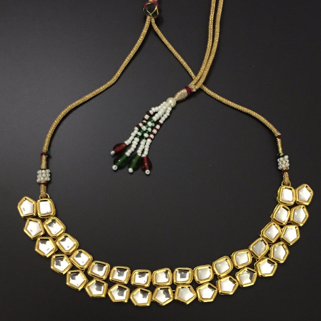 Kundan Dual String Necklace Set