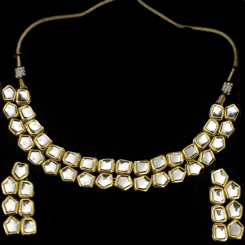 Kundan Dual String Necklace Set
