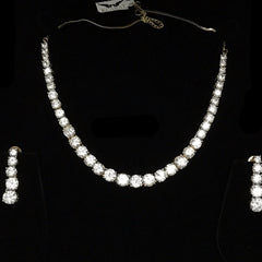 Gold Solitaire String Necklace Set