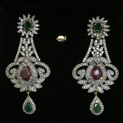 Ruby Emerald Necklace Set