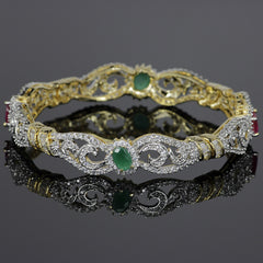 Ruby Emerald Pattern Bangle