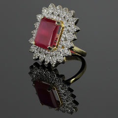 Ruby Leaf Ring