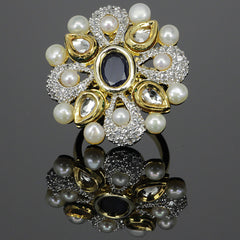 Interchangeable Gemstone Pearl Ring