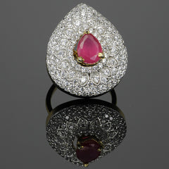 Interchangeable Dazzling Pear Ring