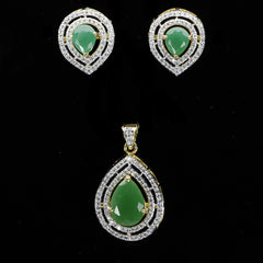 Pear Double Framed Pendant Set