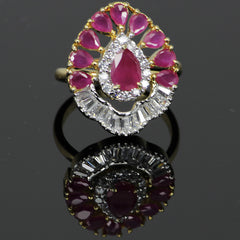Pear Ruby Ring