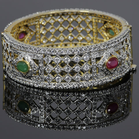 Elegant Ruby Emerald Cuff