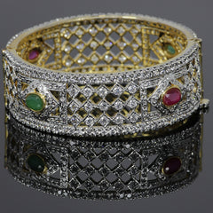 Elegant Ruby Emerald Cuff