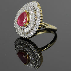 Ruby Pear Ring
